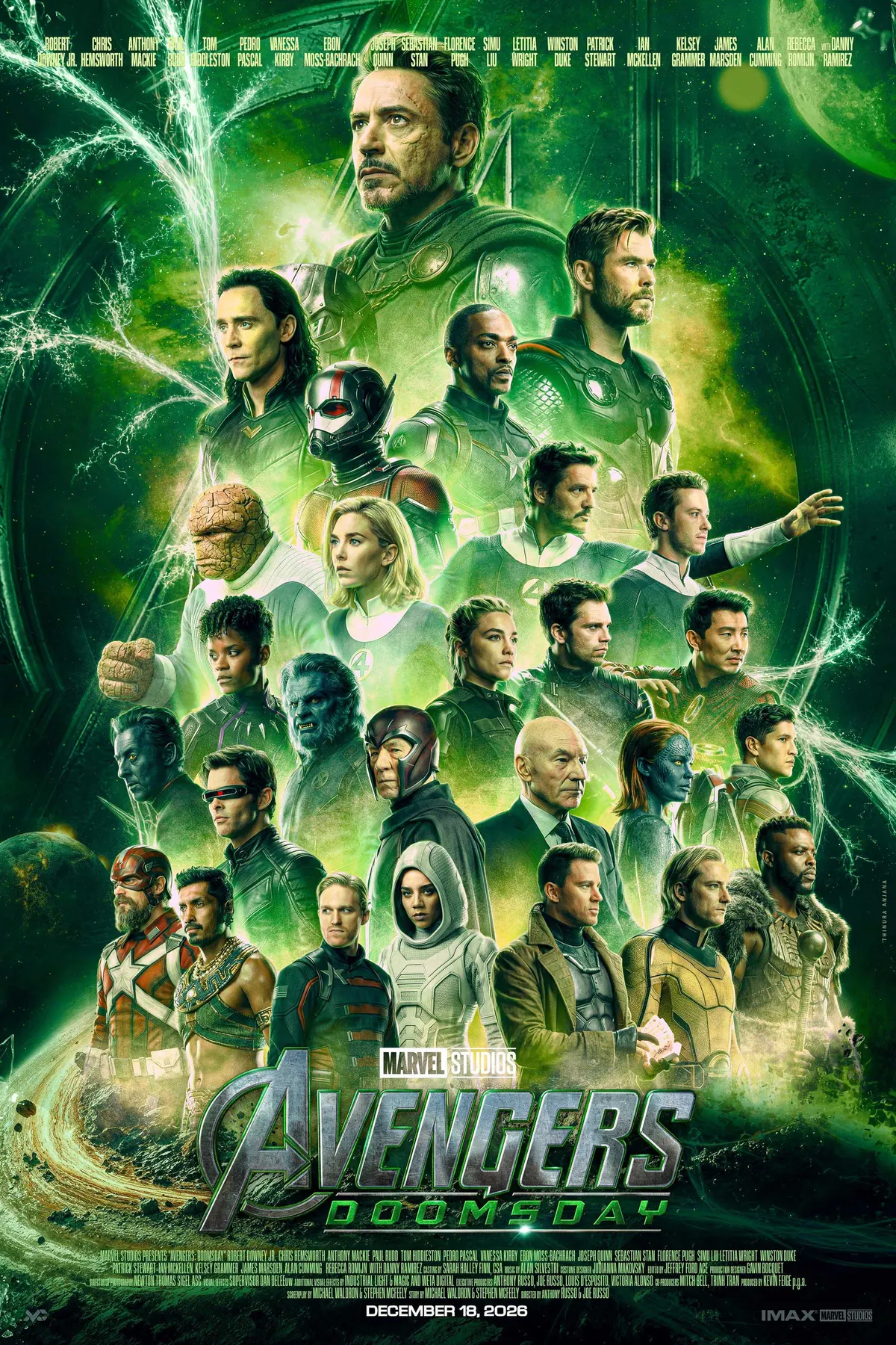 Avengers: Doomsday poster, version one, all-green direction