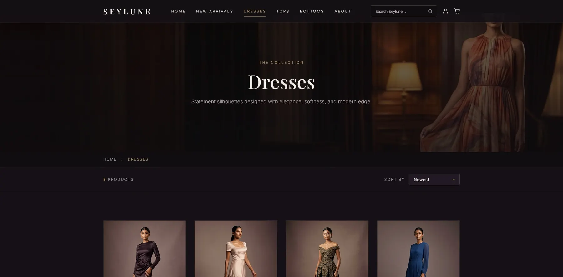 Seylune dresses category screenshot