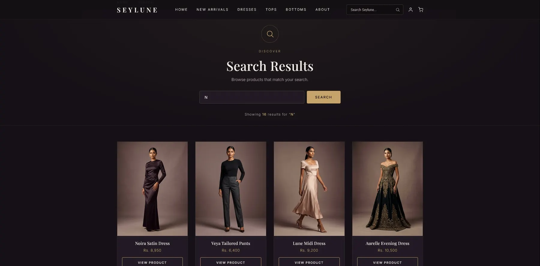 Seylune search results page